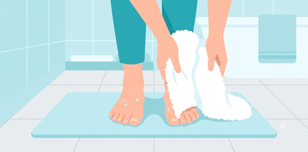 foot-drying-towel-routine