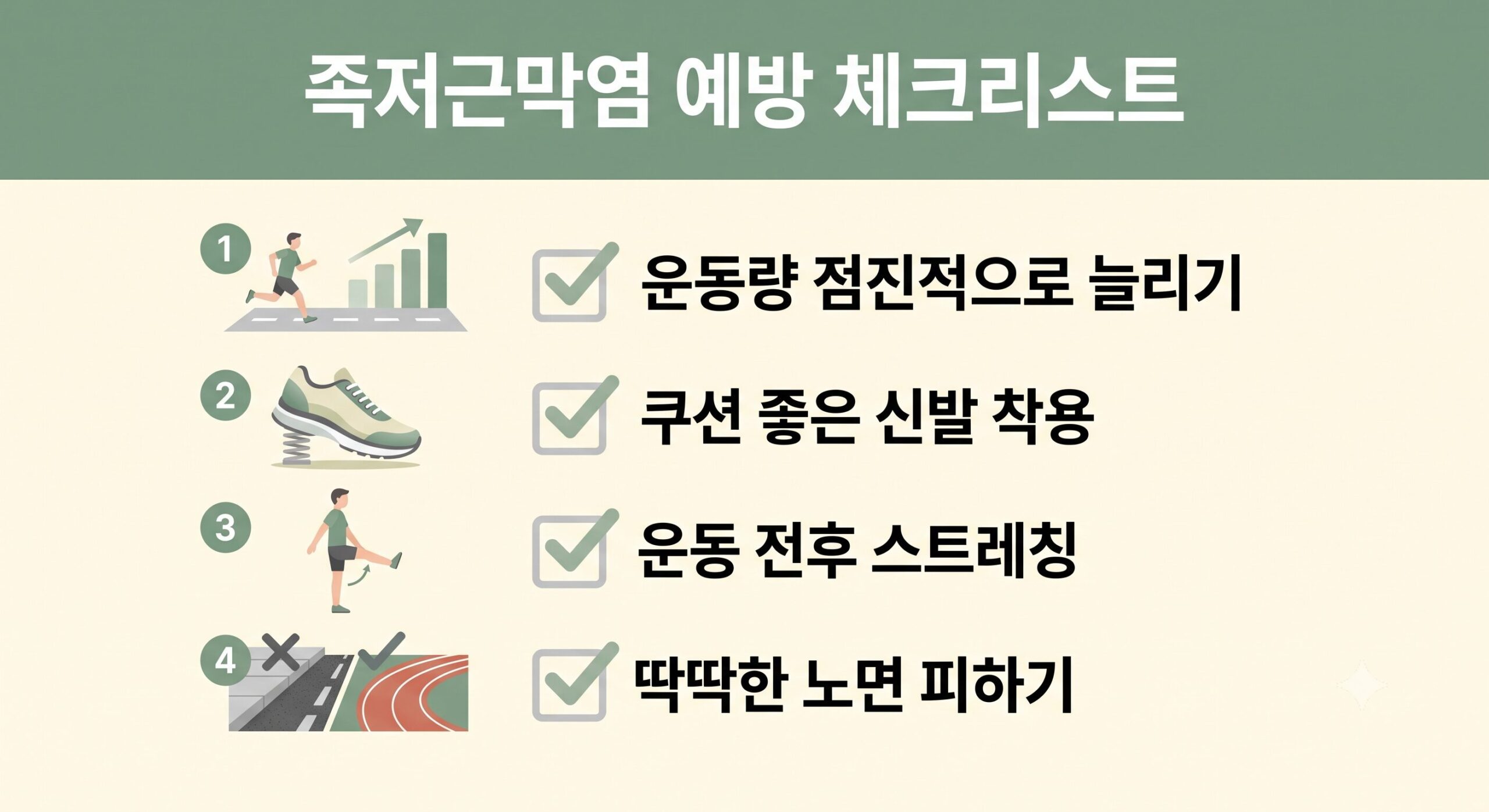 족저근막염 예방 체크리스트